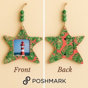 Tropical Starfish Hanging Photo Frame – Pink & Green